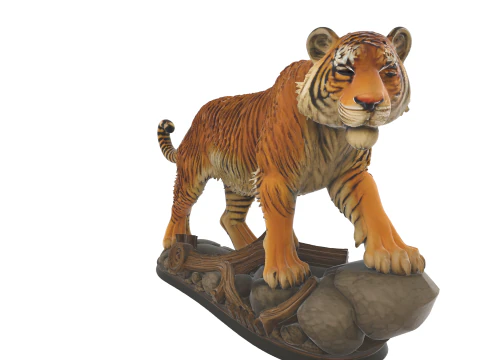 雄伟的老虎在岩石上立体模型 3D 打印模型