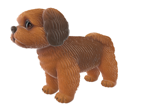 Cute Puppy Figurine Dog 3D Print Model