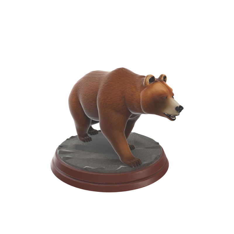 Realistic Bear Figurine Animal Model for Dioramas 3D Принт Модель .c4d .max .obj .3ds .fbx .stl .blend 