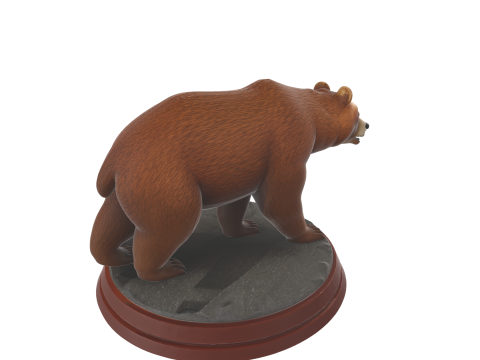 Realistic Bear Figurine Animal Model for Dioramas 3D Принт Модель
