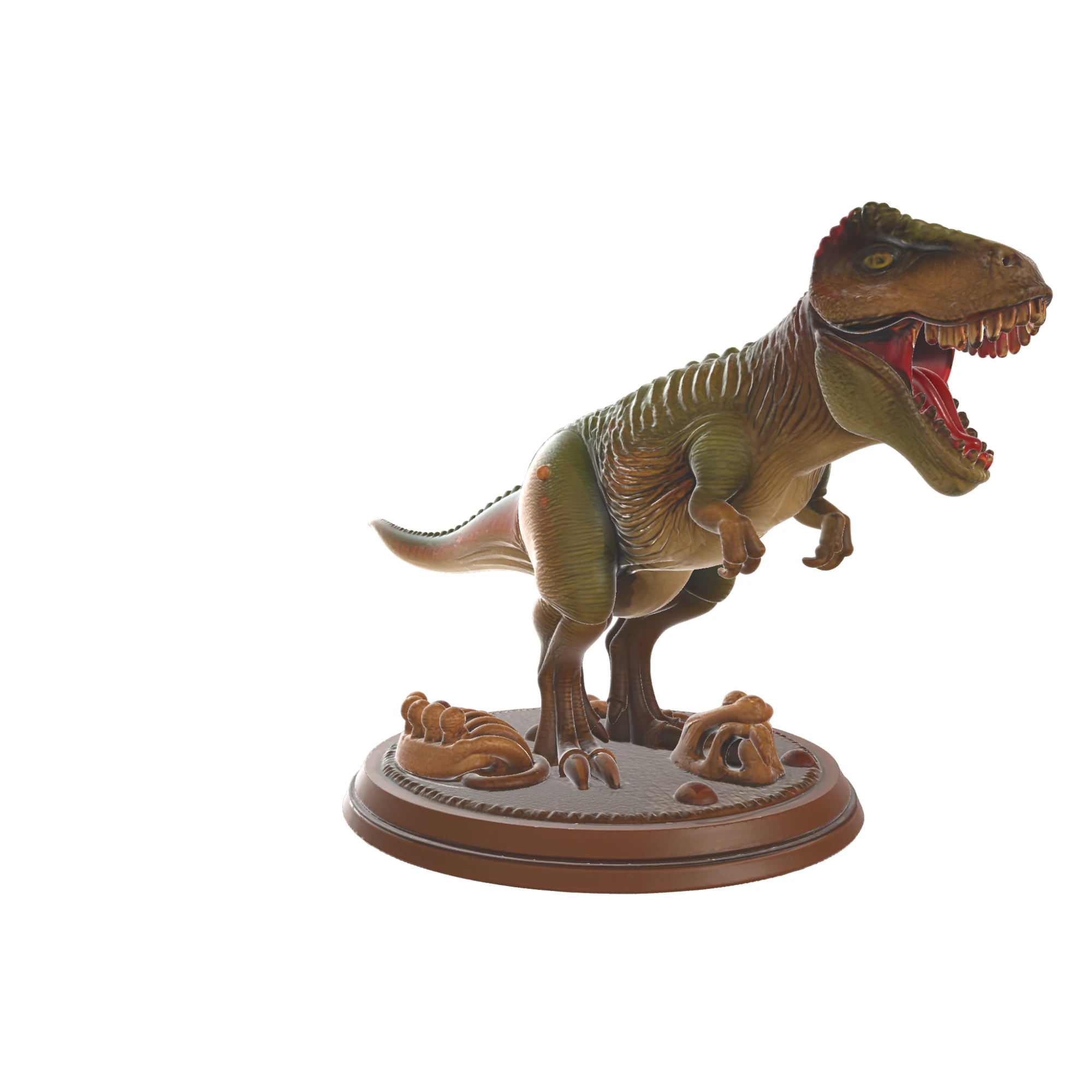 Ferocious T-Rex Diorama Prehistoric Dinosaur Display 3D Print Model .c4d .max .obj .3ds .fbx .stl .blend 