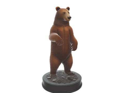 Standing Bear Figurine Wildlife Animal Sculpture 3D 프린트 모델