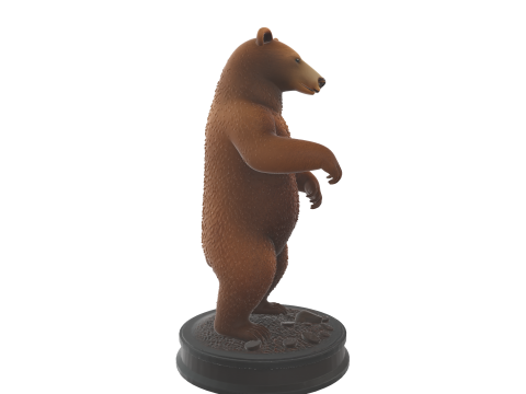 Standing Bear Figurine Wildlife Animal Sculpture 3D 프린트 모델