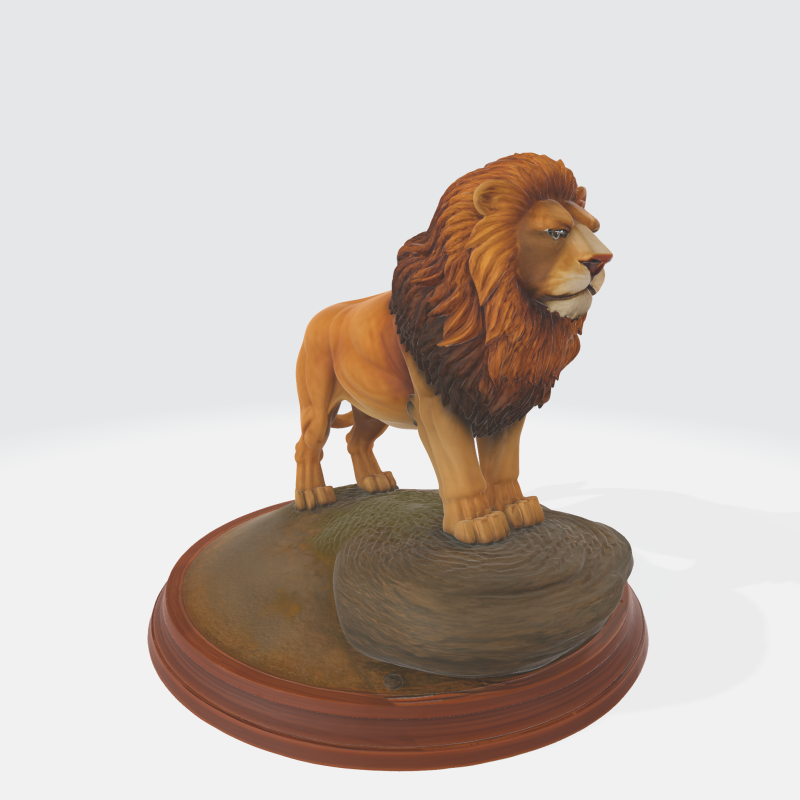 Majestic Lion Figurine 3D प्रिंट मॉडल .c4d .max .obj .3ds .fbx .stl .blend 