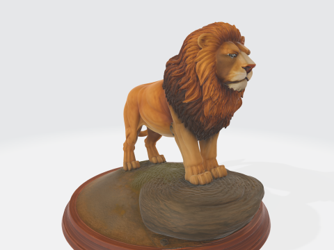 Majestic Lion Figurine 3D Print Model