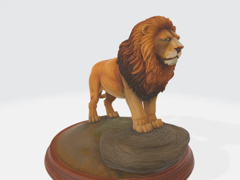 雄伟的狮子雕像 3D 打印模型
