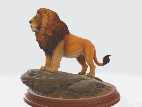 Majestic Lion Figurine 3D प्रिंट मॉडल