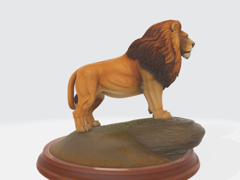 Majestic Lion Figurine 3D प्रिंट मॉडल