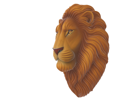 Majestic Lion Head Wall Sculpture - Regal King of Beasts Art Piece Model Cetak 3D