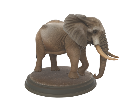 Majestic African Elephant Figurine Wildlife Sculpture 3D 프린트 모델
