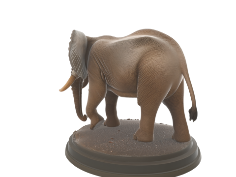 Majestic African Elephant Figurine Wildlife Sculpture Model do druku 3D
