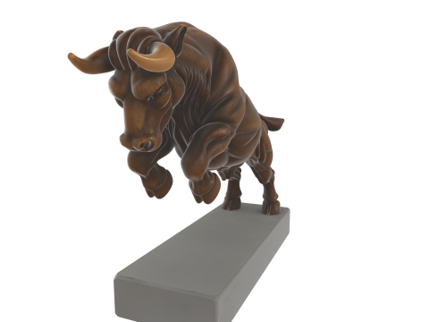 Charging Bull Sculpture - Dynamic Bronze-Style Statue Modelo de impresión 3D