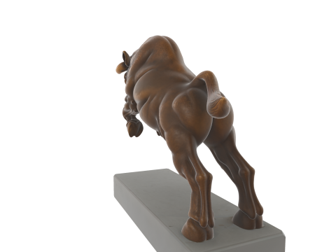 Charging Bull Sculpture - Dynamic Bronze-Style Statue Modelo de impresión 3D