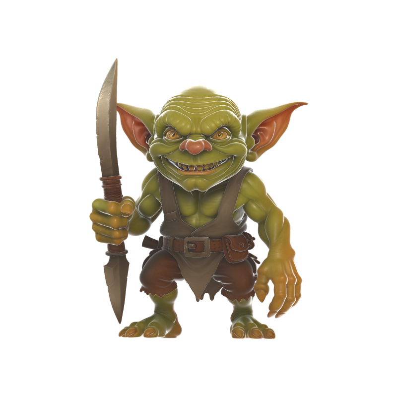 Goblin Warrior with Curved Blade Model do druku 3D .c4d .max .obj .3ds .fbx .stl .blend 