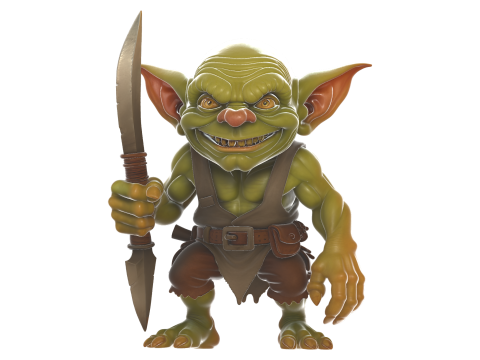 Goblin Warrior with Curved Blade Modelo de Impressão 3D