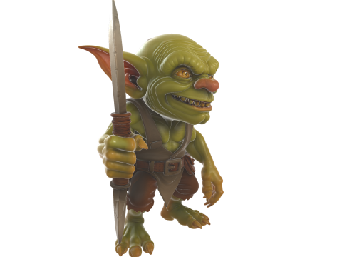Goblin Warrior with Curved Blade Model do druku 3D
