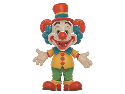 Cute Cartoon Clown Figurine 3D 模型