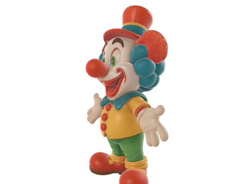 Cute Cartoon Clown Figurine 3D Model