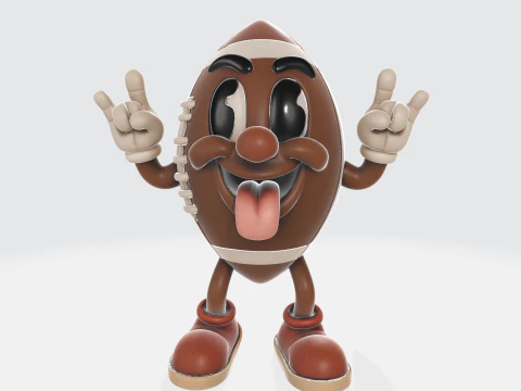 Thanksgiving Football Character 3D Print Model Funny Turkey Day Sports Figurine Cartoon Football 3D Print Model