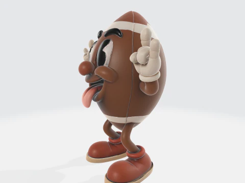 Thanksgiving Football Character 3D Print Model Funny Turkey Day Sports Figurine Cartoon Football 3D Print Model