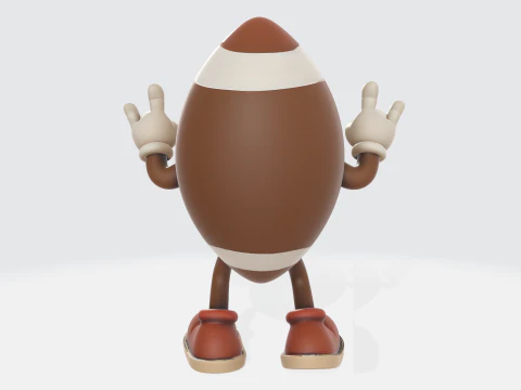 Thanksgiving Football Character 3D Print Model Funny Turkey Day Sports Figurine Cartoon Football 3D Print Model