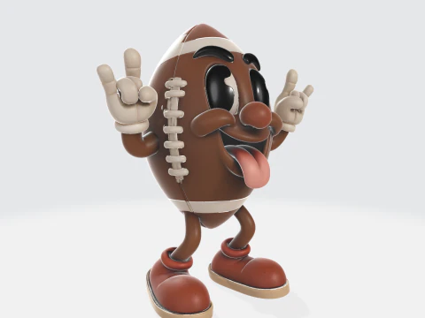 Thanksgiving Football Character 3D Print Model Funny Turkey Day Sports Figurine Cartoon Football 3D Print Model