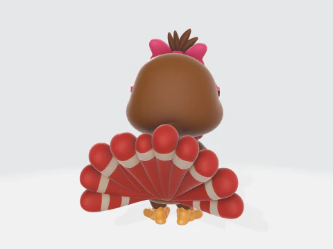 Dinde avec n&oelig;ud et lunettes de soleil Figurine imprim&eacute;e en 3D D&eacute;coration de dinde dr&ocirc;le de Thanksgiving Unique Modèles 3D en vedette