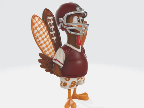 Football Turkey Figurine Thanksgiving Sports Fan Decor Unique Holiday Centerpiece Funny Football 3D Print Model
