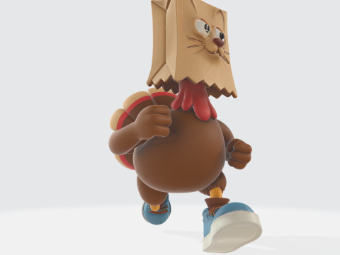 面白い七面鳥の猫のハイブリッド漫画の置物 3D プリントグッズユニークな感謝祭の装飾 3Dプリントモデル