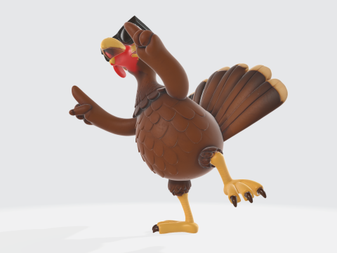 Cool Dancing Turkey con occhiali da sole Divertente centrotavola per feste con decorazione stampata in 3D del Ringraziamento Hol Modello di stampa 3D