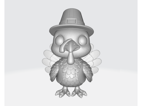 Święto Dziękczynienia Indyk z kapeluszem pielgrzyma Druk 3D Urocza dekoracja świąteczna Świąteczny jesienny środek stołu Model do druku 3D