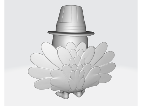 Święto Dziękczynienia Indyk z kapeluszem pielgrzyma Druk 3D Urocza dekoracja świąteczna Świąteczny jesienny środek stołu Model do druku 3D