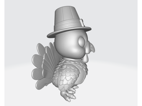 Święto Dziękczynienia Indyk z kapeluszem pielgrzyma Druk 3D Urocza dekoracja świąteczna Świąteczny jesienny środek stołu Model do druku 3D