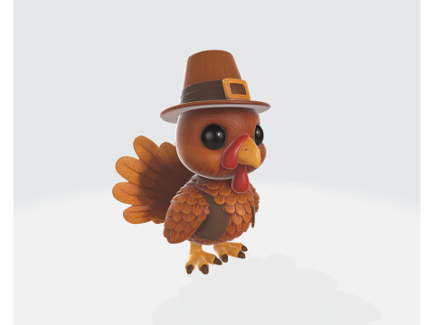 Święto Dziękczynienia Indyk z kapeluszem pielgrzyma Druk 3D Urocza dekoracja świąteczna Świąteczny jesienny środek stołu Model do druku 3D