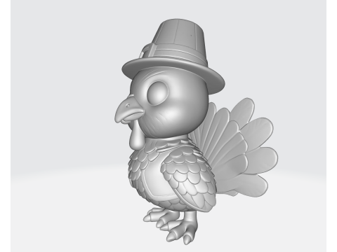 Święto Dziękczynienia Indyk z kapeluszem pielgrzyma Druk 3D Urocza dekoracja świąteczna Świąteczny jesienny środek stołu Model do druku 3D