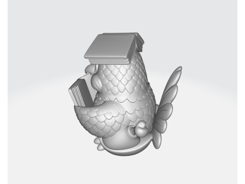 感謝祭の七面鳥 本の置物付き ホリデーテーブル装飾 秋の収穫の飾り かわいい七面鳥 S 3Dプリントモデル