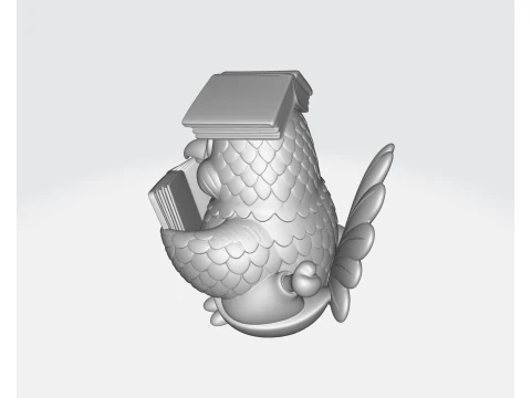 Thanksgiving Turkey with Book Figurine Holiday Table Decor Fall Harvest Ornament Cute Turkey S 3D Print Model
