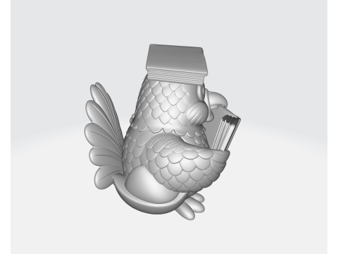 感謝祭の七面鳥 本の置物付き ホリデーテーブル装飾 秋の収穫の飾り かわいい七面鳥 S 3Dプリントモデル