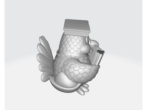 Thanksgiving Turkey with Book Figurine Holiday Table Decor Fall Harvest Ornament Cute Turkey S 3D Print Model
