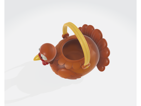 Kalkoen Mand Thanksgiving Snoep Houder Herfst Oogst Tafel Decor Leuke Kalkoen Emmer 3D printmodel