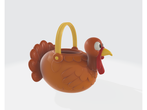 Kalkoen Mand Thanksgiving Snoep Houder Herfst Oogst Tafel Decor Leuke Kalkoen Emmer 3D printmodel