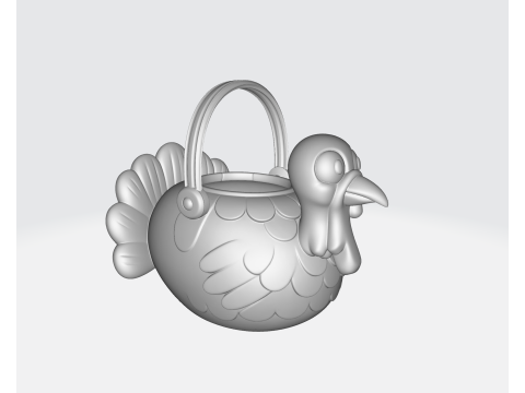 Kalkoen Mand Thanksgiving Snoep Houder Herfst Oogst Tafel Decor Leuke Kalkoen Emmer 3D printmodel
