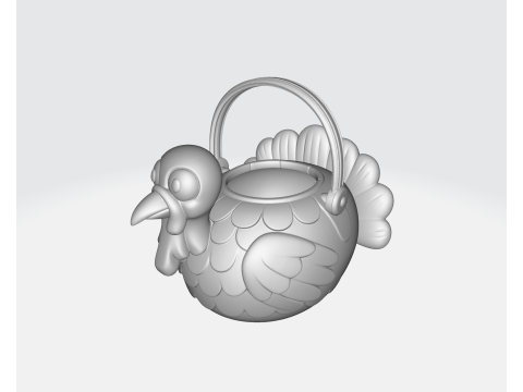 Kalkoen Mand Thanksgiving Snoep Houder Herfst Oogst Tafel Decor Leuke Kalkoen Emmer 3D printmodel