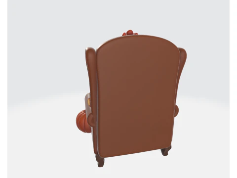 Thanksgiving Turkey Reading Chair Decor Cozy Fall Holiday Pumpkin Book Lover Figurine 3D Print Model