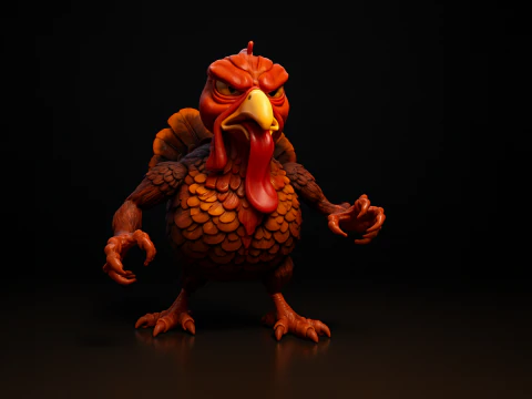 Feroz peru guerreiro exclusivo fantasia p&aacute;ssaro estatueta decora&ccedil;&atilde;o de a&ccedil;&atilde;o de gra&ccedil;as mesa em miniatura ou Modelo de Impressão 3D