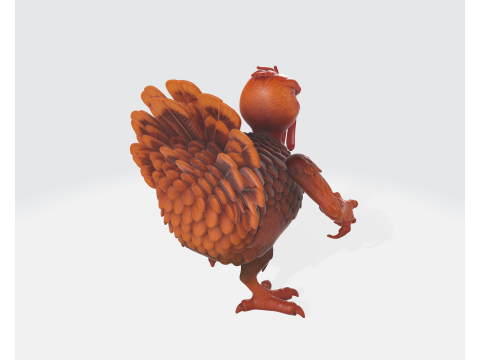 Patung Burung Fantasi Unik Prajurit Kalkun Ganas Miniatur Meja Dekorasi Thanksgiving atau Model Cetak 3D