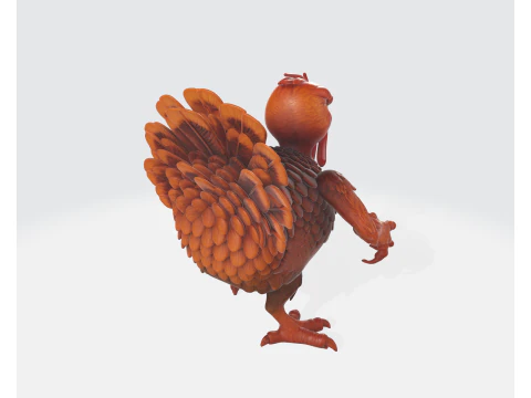 Ferocious Turkey Warrior Unique Fantasy Bird Figurine Thanksgiving Decor Tabletop Miniature or 3D Print Model