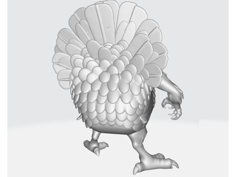 Patung Burung Fantasi Unik Prajurit Kalkun Ganas Miniatur Meja Dekorasi Thanksgiving atau Model Cetak 3D
