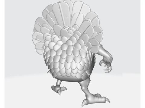 Ferocious Turkey Warrior Unique Fantasy Bird Figurine Thanksgiving Decor Tabletop Miniature or 3D Print Model