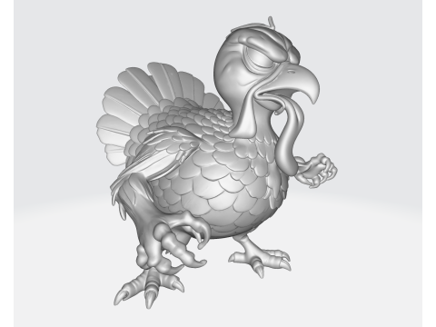 Patung Burung Fantasi Unik Prajurit Kalkun Ganas Miniatur Meja Dekorasi Thanksgiving atau Model Cetak 3D